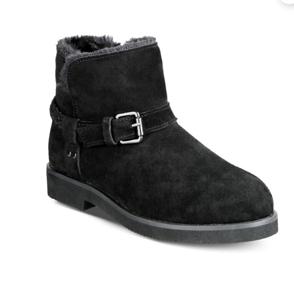 New Style & Co. KORRI Faux Fur Lined Buckle Winter Snow Boots Black 6